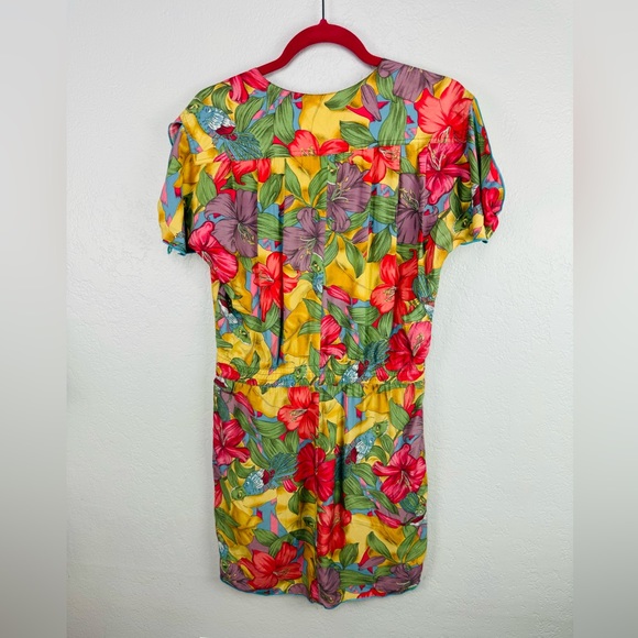 Vintage Carol Anderson Shabby Chic Floral Hibiscus Button Down Pleated Dress - Picture 10 of 10